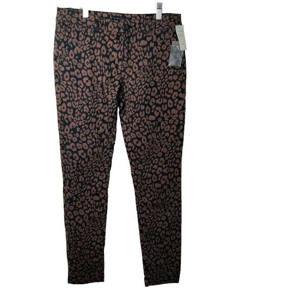 Anthropologie Sanctuary Women 26 Leopard Print Pant Twill Spandex Art 2 Wear NWT - Picture 1 of 7